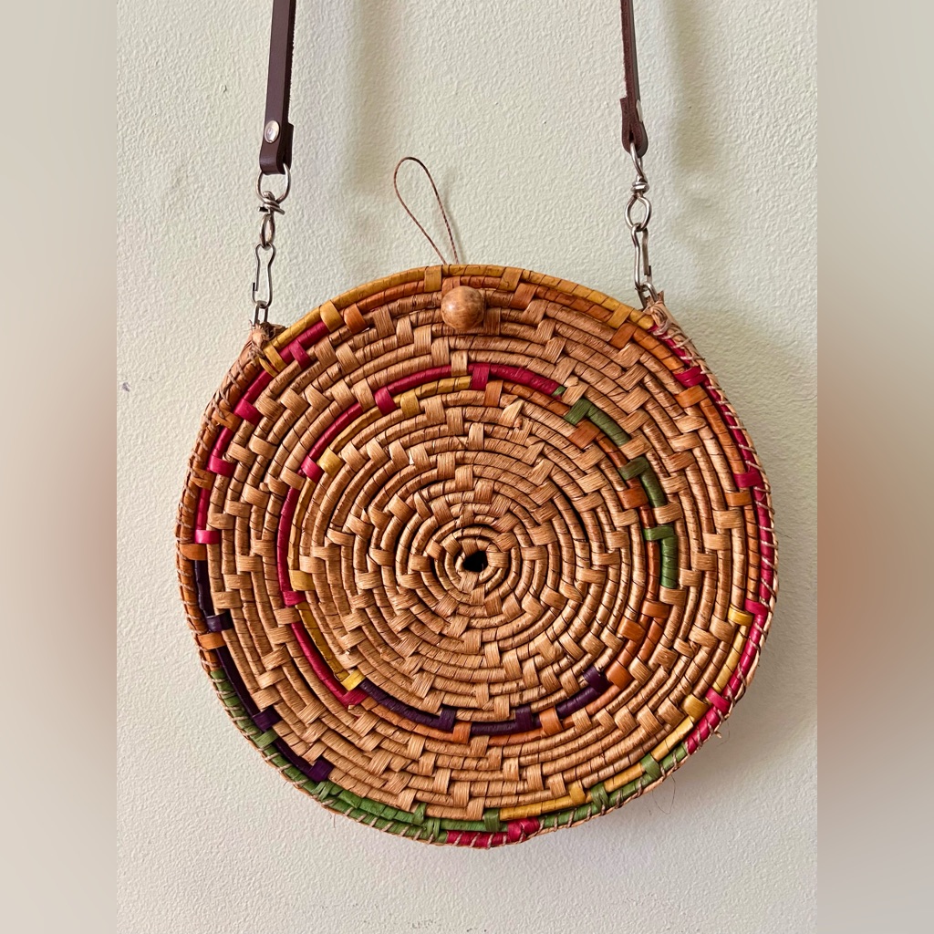 *New* Round Woven Basket-Style Crossbody Purse
